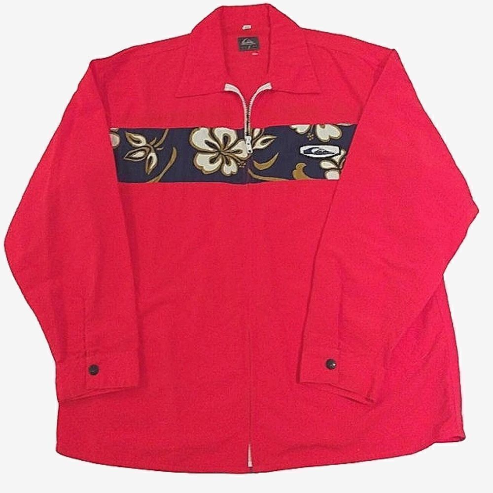 Quiksilver Hawaiian Jacket Shirt Men's SZ Med Vintage